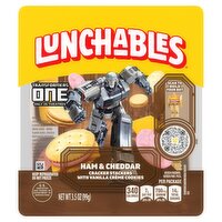 Lunchables Ham & Cheddar Cracker Stackers with Vanilla Creme Cookies, 3.5 oz