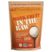 Monk Fruit In The Raw Classic Zero Calorie Sweetener Blend, 16 oz