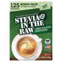 Stevia in the Raw Zero Calorie Sweetener Bonus Pack, 125 count, 4.4 oz, 4.4 Ounce