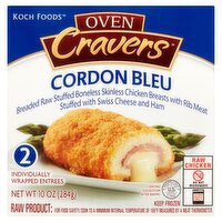 Koch Foods Oven Cravers Cordon Bleu, 2 count, 10 oz, 10 Ounce