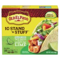 Old El Paso Stand 'n Stuff Yellow Corn Taco Shells with a Hint of Lime, 10 count, 5.4 oz, 5.4 Ounce