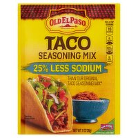 Old El Paso 25% Less Sodium Taco Seasoning Mix, 1 oz