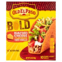 Old El Paso Bold Nacho Cheese Flavored Taco Shells, 10 count, 5.4 oz, 5.4 Ounce