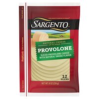 Sargento Sliced Provolone with Natural Smoke Flavor Natural Cheese, 12 count, 8 oz, 8 Ounce