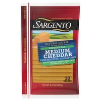 Sargento Sliced Reduced Fat Medium Natural Cheddar Cheese, 10 count, 6.67 oz