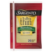 SARGENTO Ultra Thin Slices Provolone Natural Cheese with Natural Smoke Flavor, 20 count, 7.6 oz, 7.6 Ounce