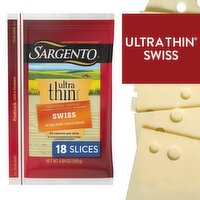 Sargento Ultra Thin Swiss Cheese, 18 count, 6.84 oz