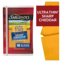 Sargento Ultra Thin Sharp Cheddar Cheese, 18 count, 6.84 oz, 6.84 Ounce