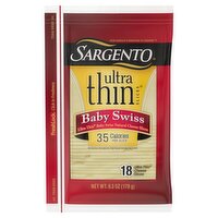 Sargento Ultra Thin Slices Baby Swiss Natural Cheese, 18 count, 6.3 oz