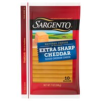 Sargento Sliced Extra Sharp Natural Cheddar Cheese, 10 count, 7 oz