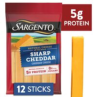 Sargento Sharp Cheddar Natural Cheese Snacks, 0.75 oz, 12 count, 9 Ounce