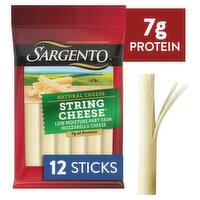 Sargento Natural String Cheese Snacks, 1 oz, 12 count