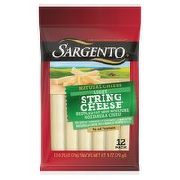 Sargento Natural Light String Cheese Snacks, 0.75 oz, 12 count, 9 Ounce