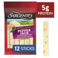 Sargento Pepper Jack Natural Cheese Snacks, 0.75 oz, 12 count, 9 Ounce