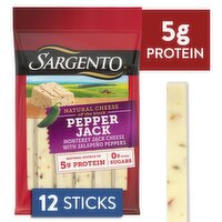Sargento Pepper Jack Natural Cheese Snacks, 0.75 oz, 12 count, 9 Ounce