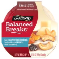 Sargento Balanced Breaks Snacks, 1.5 oz, 3 count, 4.5 Ounce