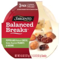 Sargento Balanced Breaks Snacks, 1.5 oz, 3 count, 4.5 Ounce