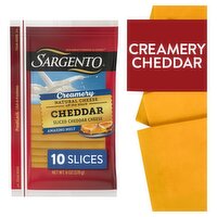 Sargento Creamery Sliced Cheddar Natural Cheese, 10 count, 6 oz