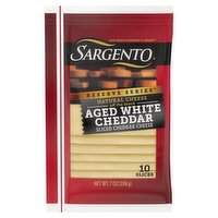 Sargento Reserve Series Sliced Aged White Cheddar Natural Cheese, 10 count, 7 oz