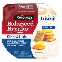 Sargento Balanced Breaks Triscuit Original Cheese & Crackers Snacks, 1.5 oz, 3 count, 4.5 Ounce