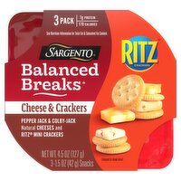 Sargento Balanced Breaks Cheese & Ritz Crackers Snacks, 1.5 oz, 3 count