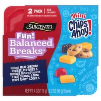 Sargento Fun! Balanced Breaks Mini Chips Ahoy! Snacks, 2 oz, 2 count, 4 Ounce