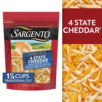Sargento Shredded 4 State Cheddar Natural Cheese, 7.5 oz