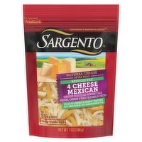 Sargento Shredded Reduced Fat 4 Cheese Mexican Natural Cheese, 7 oz