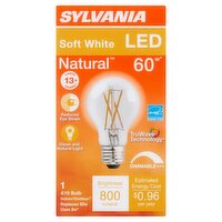 Sylvania Natural LED 60W Soft White A19 Bulb