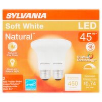 Sylvania Natural LED 45W Soft White R20 Frosted Bulbs, 2 count