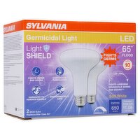 Sylvania Light Shield Germicidal Light LED 65W Soft White BR30 Bulbs, 2 count