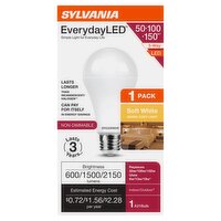 Sylvania EverydayLED 50W 100W 150W 3-Way LED Non-Dimmable Soft White A21 Bulb, 1 Each