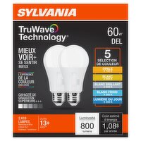 Sylvania TruWave Technology 60W LED A19 Bulbs, 2 count