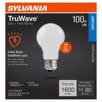 Sylvania TruWave Daylight 100W LED A19 Bulbs, 2 count