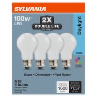 Sylvania Daylight 100W LED A19 Bulbs, 4 count