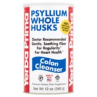 Yerba Prima Psyllium Whole Husks Colon Cleanser Premium Dietary Fiber Supplement, 12 oz