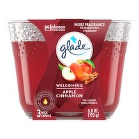 Glade Welcoming Apple Cinnamon 3 Wick Candle, 6.8 oz, 6.8 Ounce