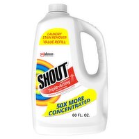 Shout Triple-Acting Laundry Stain Remover Value Refill, 60 fl oz