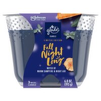 Glade Fall Night Long Wick Candle Limited Edition, 3 count, 6.8 oz