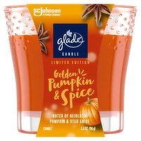 Glade Golden Pumpkin & Spice Candle Limited Edition, 3.4 oz, 3.4 Ounce