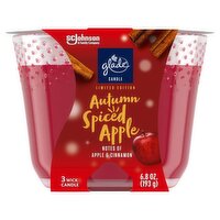 Glade Autumn Spiced Apple Wick Candle Limited Edition, 3 count, 6.8 oz