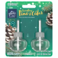 Glade Plugins Twinkling Pine & Cedar Scented Oil Refills Limited Edition, 0.67 fl oz