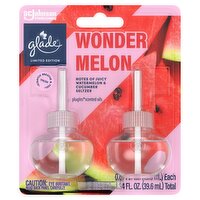 Glade PlugIns Wonder Melon Scented Oils Refills Limited Edition, 0.67 fl oz, 2 count