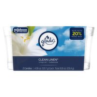 Glade Clean Linen Candles, 4.08 oz, 2 count