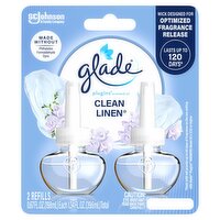 Glade PlugIns Scented Oil 2 Refills, Air Freshener, Clean Linen, 1.34 FL OZ, 2 Pack