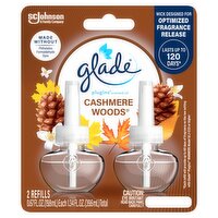 Glade PlugIns Scented Oil 2 Refills, Air Freshener, Cashmere Woods, 1.34 FL OZ, 2 Pack