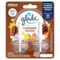 Glade PlugIns Cashmere Woods Scented Oil Refills, 2 count, 1.34 fl oz