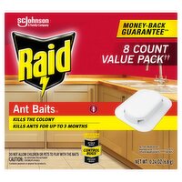 Raid Ant Baits III Child Resistant Baits Value Pack, 8 count, 0.24 oz, 0.24 Ounce