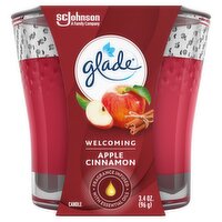 Glade Apple Cinnamon Welcoming Candle, 3.4 oz, 3.4 Ounce