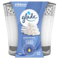 Glade Clean Linen Renewing Candle, 3.4 oz